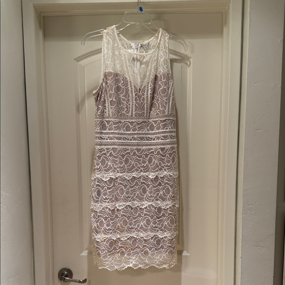 Guess Cream Lace Midi Dress